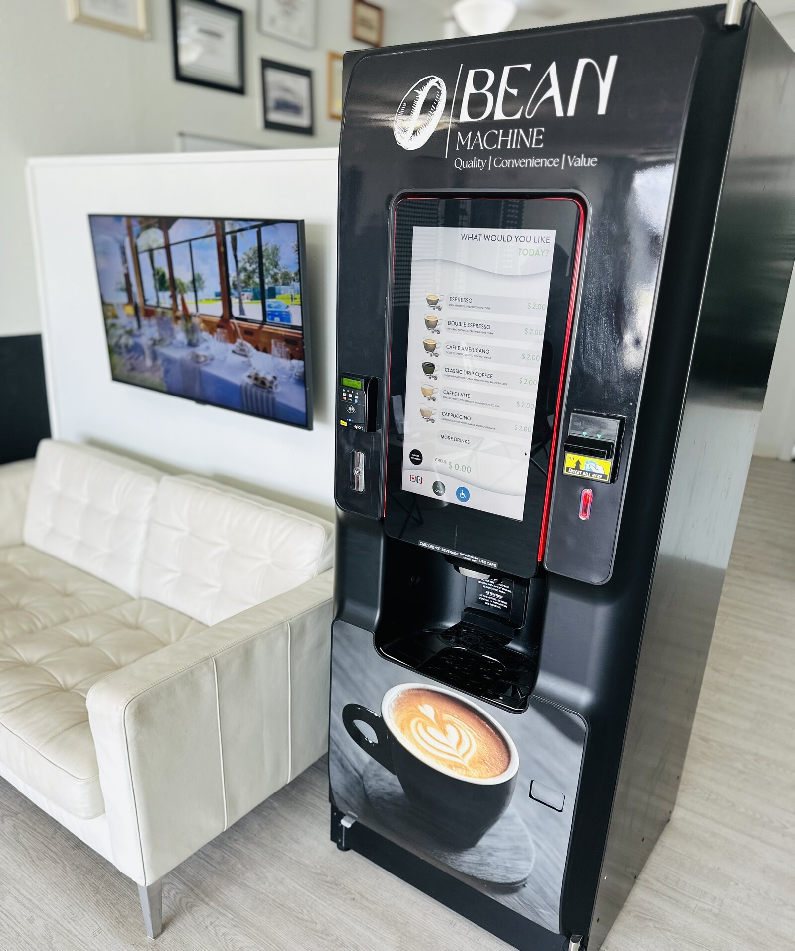 The Bean Machine in the lounge at Connect St. Pete