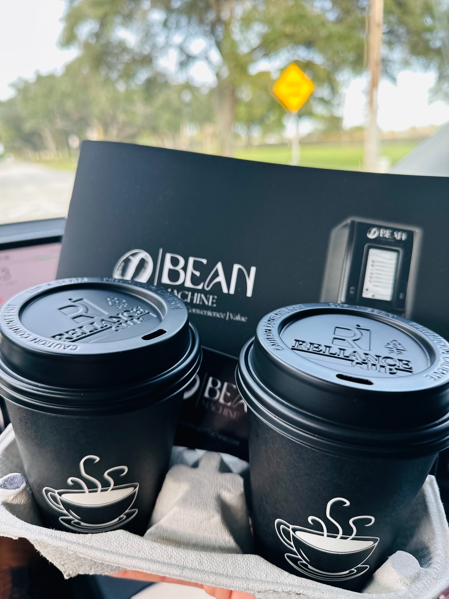 Two Bean Machine cups ready to go